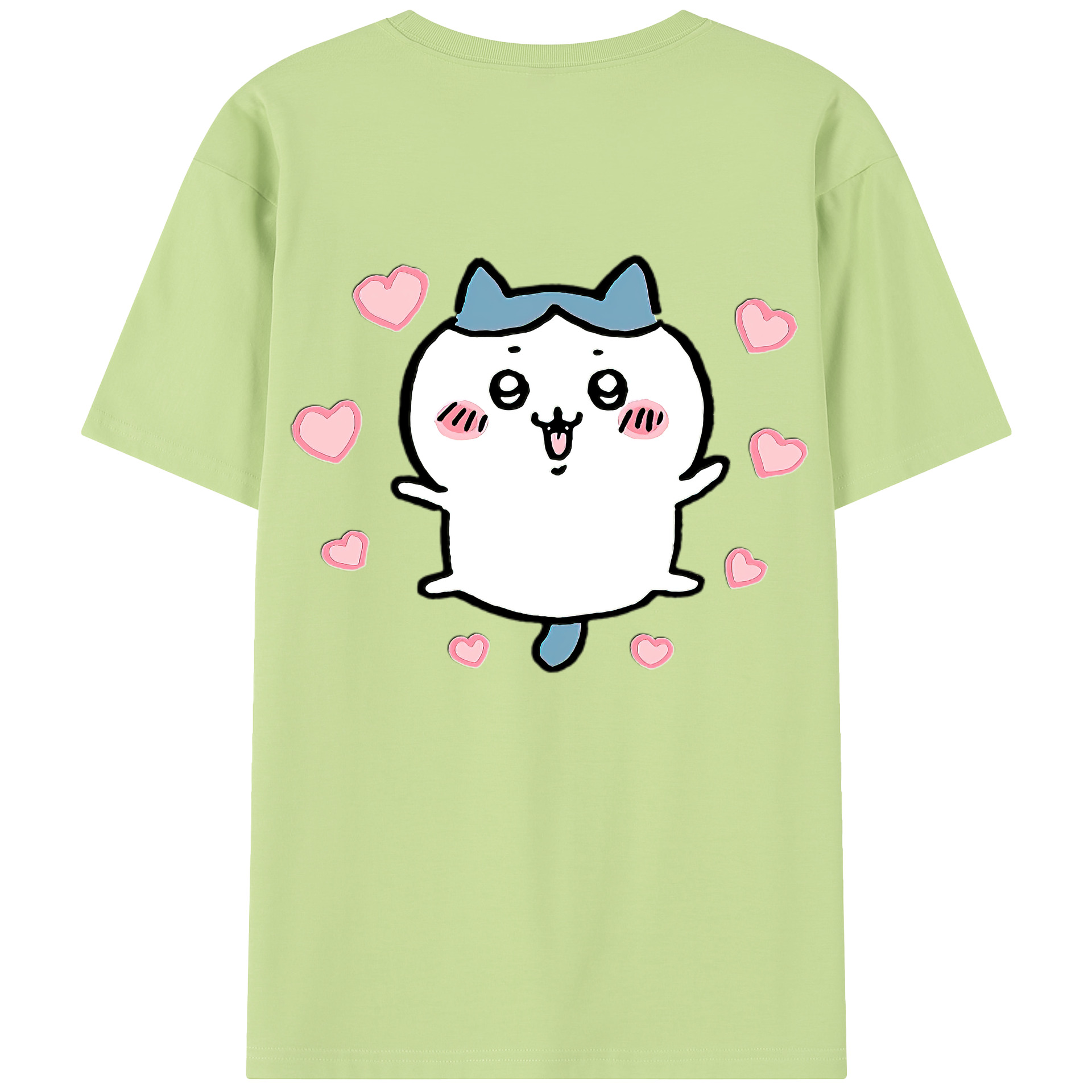 （画像用） ちいかわ ハチワレ Chii-kawa hachiware 綿100％半袖Tシャツ（背面プリント）